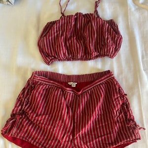 American Eagle Two Piece red Set